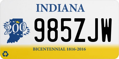 IN license plate 985ZJW