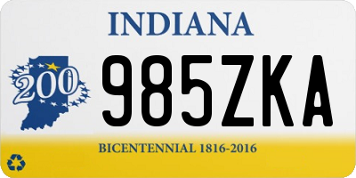 IN license plate 985ZKA