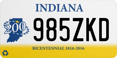IN license plate 985ZKD