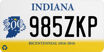 IN license plate 985ZKP