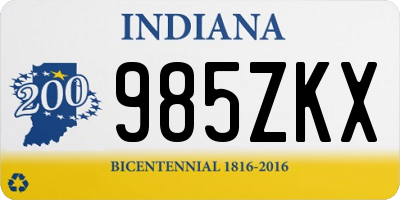 IN license plate 985ZKX