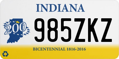 IN license plate 985ZKZ