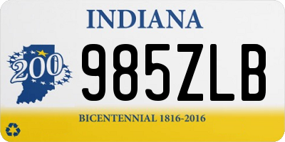 IN license plate 985ZLB