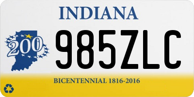 IN license plate 985ZLC