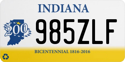 IN license plate 985ZLF