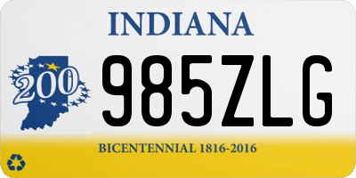 IN license plate 985ZLG