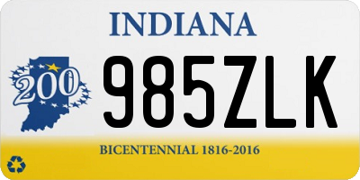 IN license plate 985ZLK