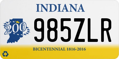 IN license plate 985ZLR