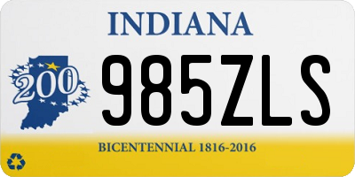 IN license plate 985ZLS