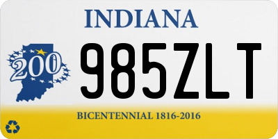 IN license plate 985ZLT