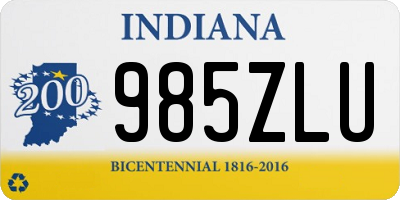 IN license plate 985ZLU