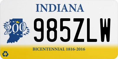 IN license plate 985ZLW