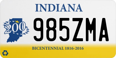 IN license plate 985ZMA