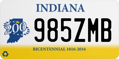 IN license plate 985ZMB