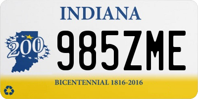 IN license plate 985ZME