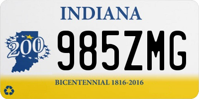 IN license plate 985ZMG