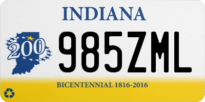 IN license plate 985ZML