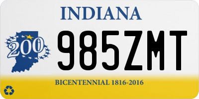 IN license plate 985ZMT