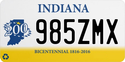 IN license plate 985ZMX