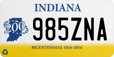 IN license plate 985ZNA