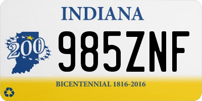 IN license plate 985ZNF