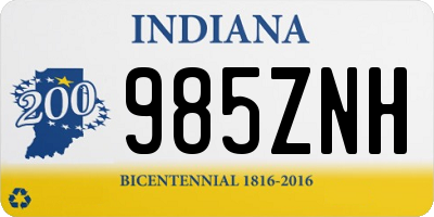 IN license plate 985ZNH