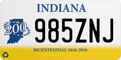 IN license plate 985ZNJ