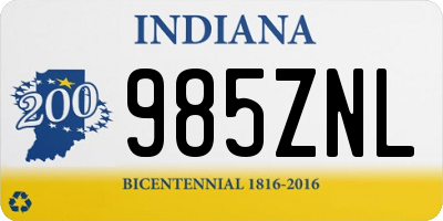 IN license plate 985ZNL