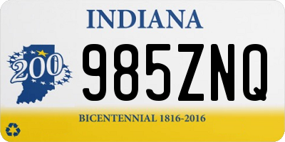 IN license plate 985ZNQ