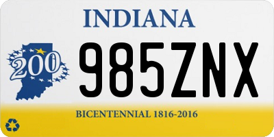 IN license plate 985ZNX