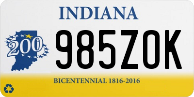 IN license plate 985ZOK