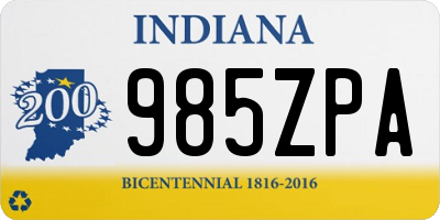 IN license plate 985ZPA