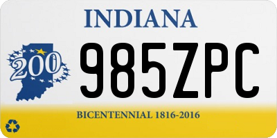 IN license plate 985ZPC