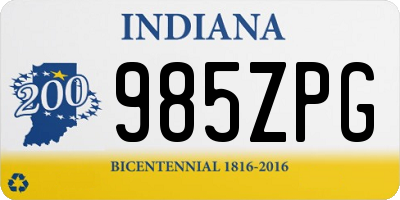 IN license plate 985ZPG