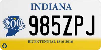 IN license plate 985ZPJ