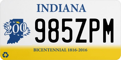 IN license plate 985ZPM