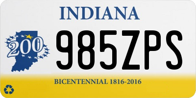 IN license plate 985ZPS