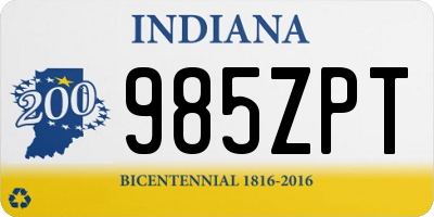 IN license plate 985ZPT