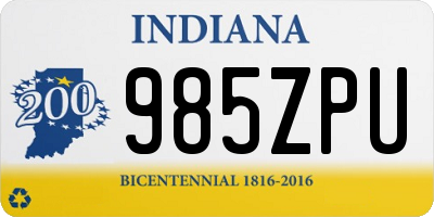 IN license plate 985ZPU