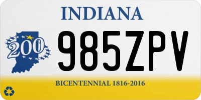 IN license plate 985ZPV