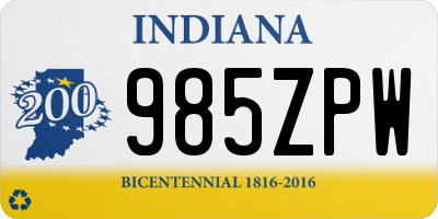 IN license plate 985ZPW