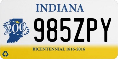 IN license plate 985ZPY