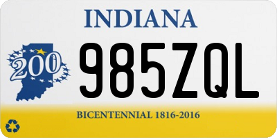 IN license plate 985ZQL