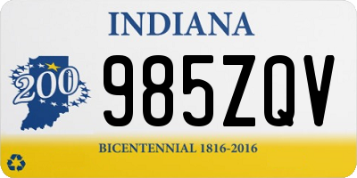 IN license plate 985ZQV