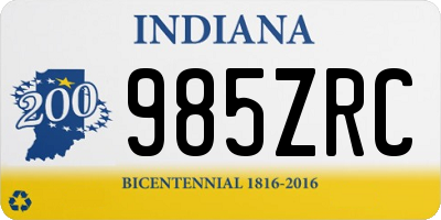 IN license plate 985ZRC