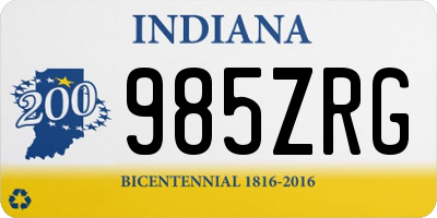 IN license plate 985ZRG