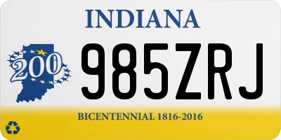 IN license plate 985ZRJ