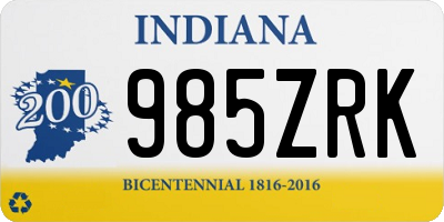 IN license plate 985ZRK