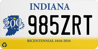 IN license plate 985ZRT