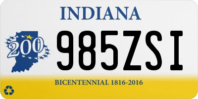 IN license plate 985ZSI